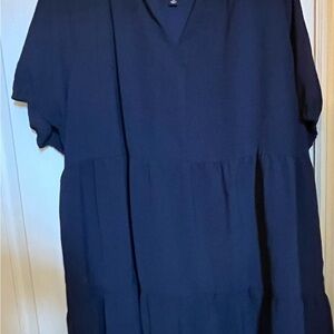 MSK Blue Flutter Sleeve V-Neck Sundress